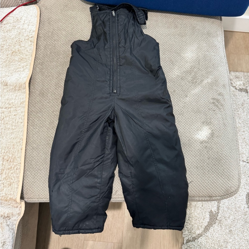 4T Black Snow Bib Overalls
